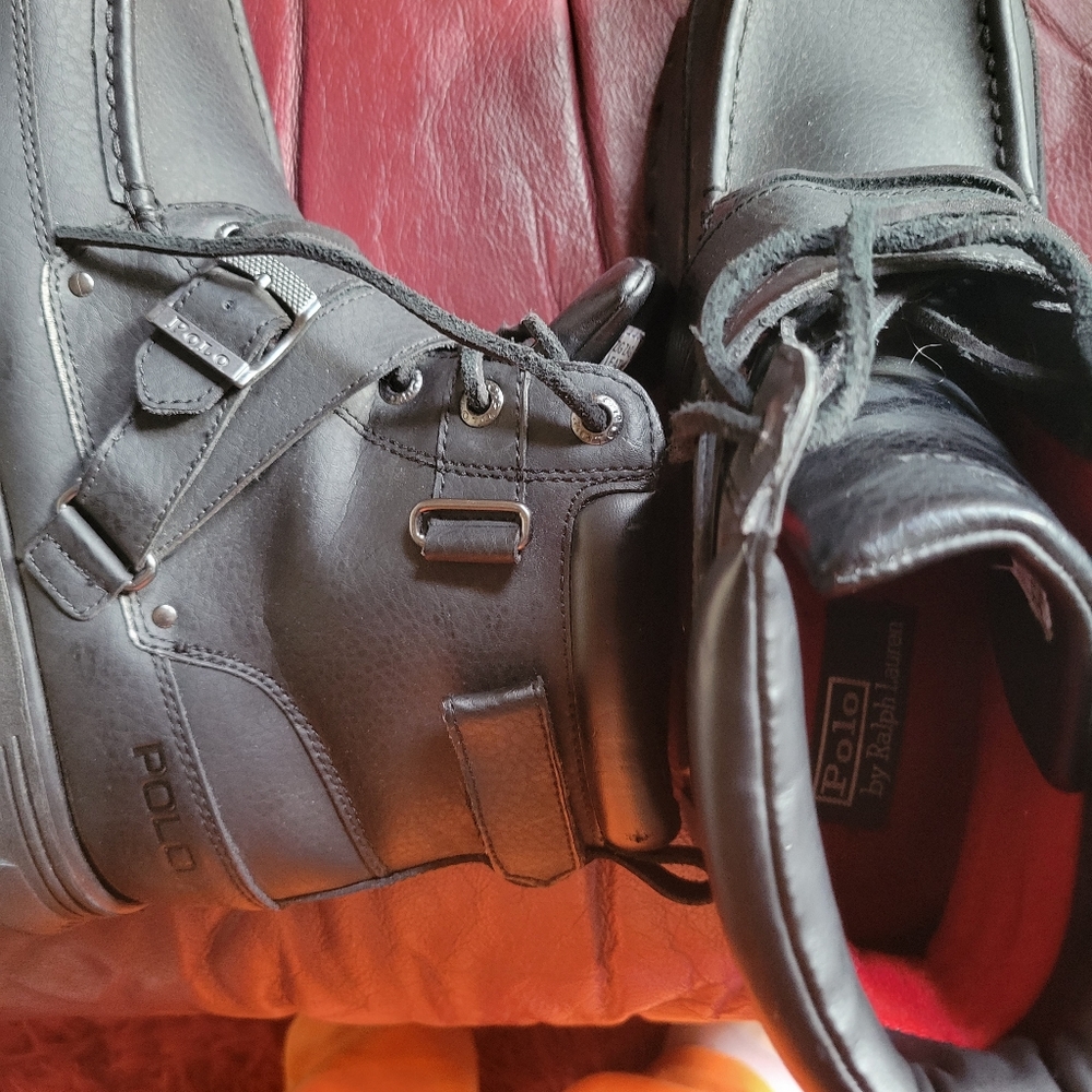 Polo by Ralph Lauren  Men's Black Leather Boots